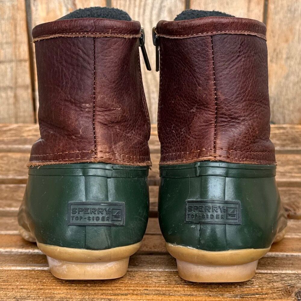 Sperry Women's Saltwater Duck Boots Brown Green Waterproof Women’s size 6 - Picture 8 of 10